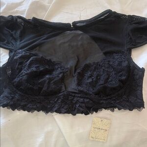 Free people Intimately Lace Mesh Bralette - Black